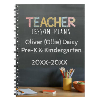 Chalkboard-Style Teacher Lesson Plan Notebook Notitieboek