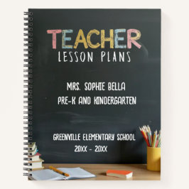 Chalkboard-Style Teacher Lesson Planner Notitieboek