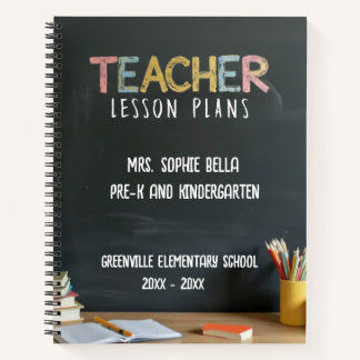 Chalkboard-Style Teacher Lesson Planner Notitieboek