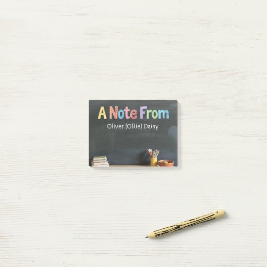 Chalkboard-Style Teacher Post-it® Notes (Op bureau)