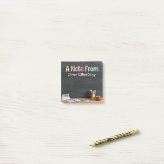 Chalkboard-Style Teacher Post-it Notes (Op bureau)