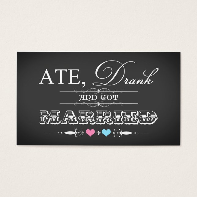  Chalkboard Style Wedding Favor Label Visitekaartjes (Voorkant)