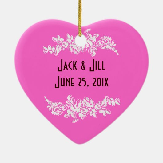 Chalkboard Style WEDDING Gift Keramisch Ornament (Achterkant)