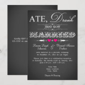 Chalkboard Style Wedding Reception nodigt slechts Kaart (Voorkant / Achterkant)