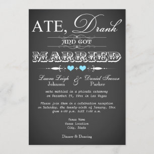 Chalkboard Style Wedding Reception nodigt slechts Kaart