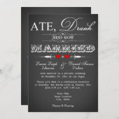 Chalkboard Style Wedding Reception nodigt slechts Kaart (Voorkant / Achterkant)