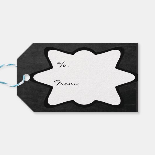 Chalkboard Styled Snowman Briefkaart | Kerstmis Cadeaulabel (Achterkant Horizontaal)