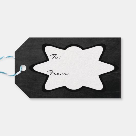 Chalkboard Styled Snowman Briefkaart | Kerstmis Cadeaulabel (Achterkant Horizontaal)