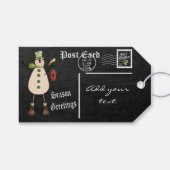 Chalkboard Styled Snowman Briefkaart | Kerstmis Cadeaulabel (Voorkant (Horizontaal))