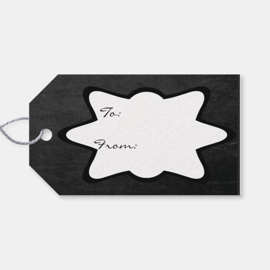 Chalkboard Styled Snowman Briefkaart | Kerstmis Cadeaulabel (Achterkant Horizontaal)