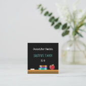 Chalkboard Substitute Teacher Square Visitekaartje (Staand voorkant)
