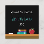 Chalkboard Substitute Teacher Square Visitekaartje (Voorkant)