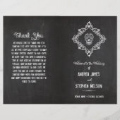 Chalkboard Sugar Skull Flourish Wedding Programs (Voorkant)
