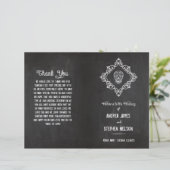 Chalkboard Sugar Skull Flourish Wedding Programs (Staand voorkant)