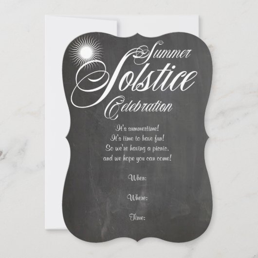 Chalkboard Summer Solstice-uitnodiging Kaart (Voorkant)