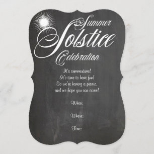 Chalkboard Summer Solstice-uitnodiging Kaart