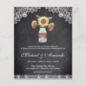 Chalkboard Sunflower Budget Weddenschap (Voorkant)