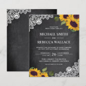 Chalkboard Sunflower Budget Weddenschap (Voorkant / Achterkant)