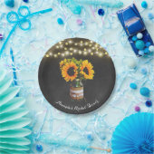 Chalkboard Sunflower Mason Jar Vrijgezellenfeest Papieren Bordje (Feest)