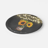 Chalkboard Sunflower Mason Jar Vrijgezellenfeest Papieren Bordje (Gekanteld)