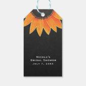 Chalkboard Sunflower Rustic Country Vrijgezellenfe Cadeaulabel (Achterkant)