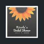 Chalkboard Sunflower Rustic Country Vrijgezellenfe Servet<br><div class="desc">Aanpassen voor elke gebeurtenis.</div>
