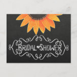 Chalkboard Sunflower Rustic Country Vrijgezellenfe Uitnodiging Briefkaart<br><div class="desc">Pas aan met om het even welke tekst.</div>