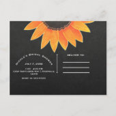 Chalkboard Sunflower Rustic Country Vrijgezellenfe Uitnodiging Briefkaart (Achterkant)