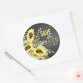 Chalkboard Sunflower Rustic Save the Date Label (Envelop)