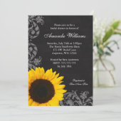 Chalkboard Sunflower Swirls Vrijgezellenfeest Kaart (Staand voorkant)