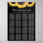 Chalkboard Sunflower Wedding Seating Chart 16 Poster (Voorkant)