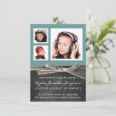 Chalkboard Sweet 16 met 3 foto's Kaart (Staand voorkant)