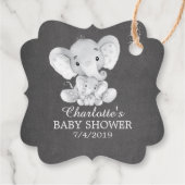 Chalkboard Sweet Elephant Baby shower Favor Gift Bedankjes Labels (Achterkant)