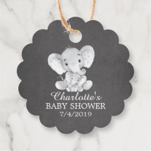 Chalkboard Sweet Elephant Baby shower Favor Gift Bedankjes Labels