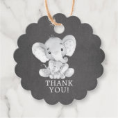 Chalkboard Sweet Elephant Baby shower Favor Gift Bedankjes Labels (Voorkant)