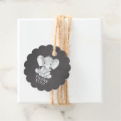 Chalkboard Sweet Elephant Baby shower Favor Gift Bedankjes Labels (In situ)