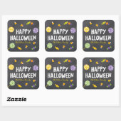 Chalkboard Sweet Snoep behandelt Happy Halloween Vierkante Sticker (Vel)