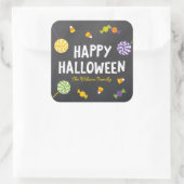 Chalkboard Sweet Snoep behandelt Happy Halloween Vierkante Sticker (Tas)