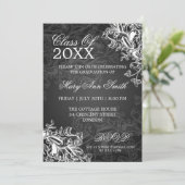 Chalkboard Swirls Gradus Party Black Kaart (Staand voorkant)