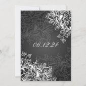 Chalkboard Swirls Gradus Party Black Kaart (Achterkant)