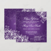 Chalkboard  Swirls Graduy Party Paars Kaart (Voorkant / Achterkant)