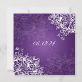 Chalkboard  Swirls Graduy Party Paars Kaart (Achterkant)