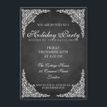 Chalkboard  Swirls Holiday Party Kaart<br><div class="desc">Elegant Chalkboard  Swirls ,  kerstfeest | Vrijdag | sjabloon voor uitnodigingen voor binnenpartijen. Druk uw vrienden met dit verfijnde en elegante uitnodigingsontwerp. Volledig aanpasbaar!</div>