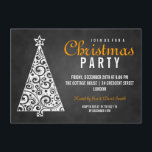 Chalkboard Swirly kerstboom Black Sinaasappel Kaart<br><div class="desc">Chalkboard kerstboom - Sinaasappel voor sjabloon voor kerstfeestelijke feestdagen . Druk uw vrienden in met dit leuke uitnodigingsontwerp. Volledig aanpasbaar!</div>