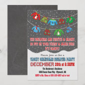 Chalkboard Tacky KerstSweater-uitnodigingen Kaart (Voorkant / Achterkant)