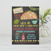 Chalkboard Taco Chippin Dippin Birthday Uitnodigin Kaart (Staand voorkant)