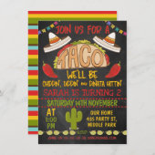 Chalkboard Taco Tweeëntwintigste verjaardag Uitnod Kaart (Voorkant / Achterkant)