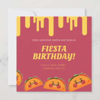 Chalkboard Taco Twosday Pinata Fiesta 2e verjaarda Kaart