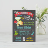 Chalkboard Tacos en Tequila Co-ed Baby shower Kaart (Staand voorkant)
