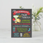 Chalkboard Tacos en Tequila Couples Baby shower Kaart (Staand voorkant)
